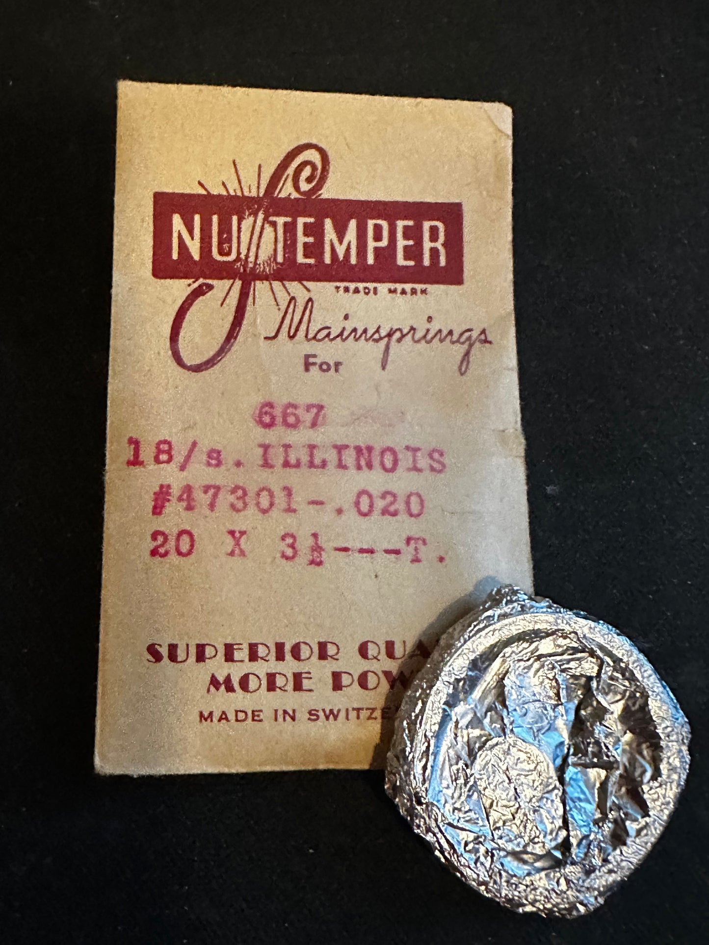 NuTemper Mainspring #667 for Illinois 18s No. 47301 - Steel