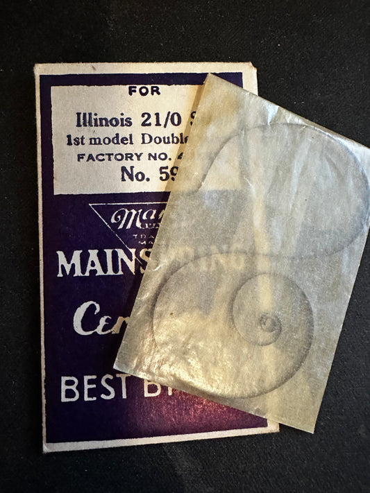 Marco Mainspring #591 for Illinois 21/0s Factory No. 47389 - Steel