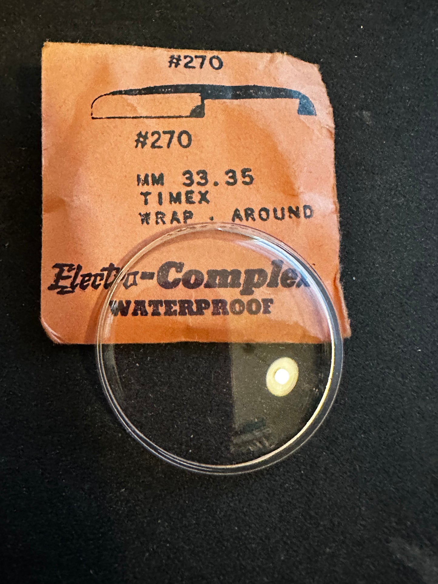 Electro-Seal #270 Wrist Watch Crystal 33.35mm for TIMEX Wrap-Around - New