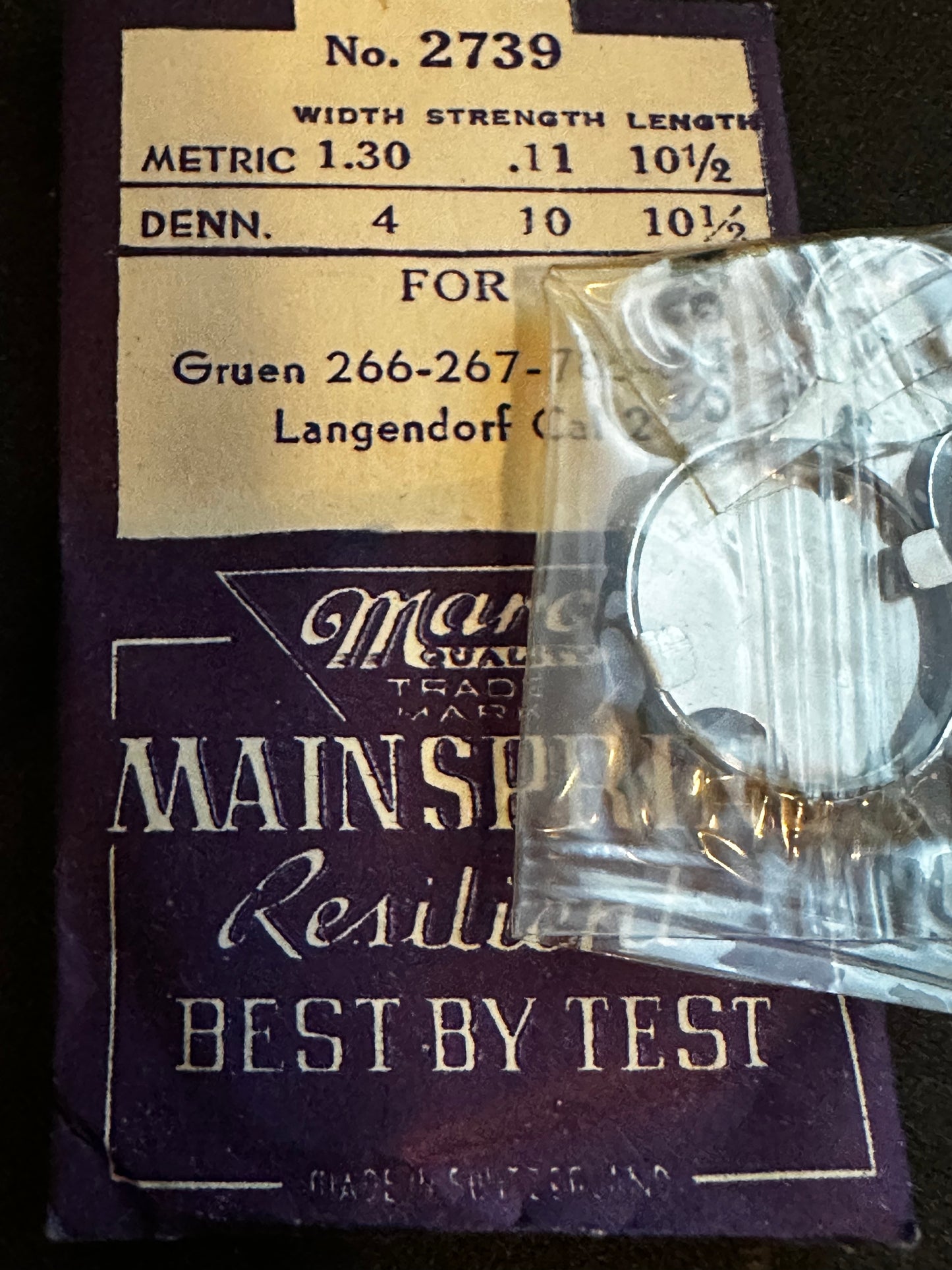 Marco Mainspring #2739 for Langendorf 2, Gruen 266, 267, 785, 861 - Steel