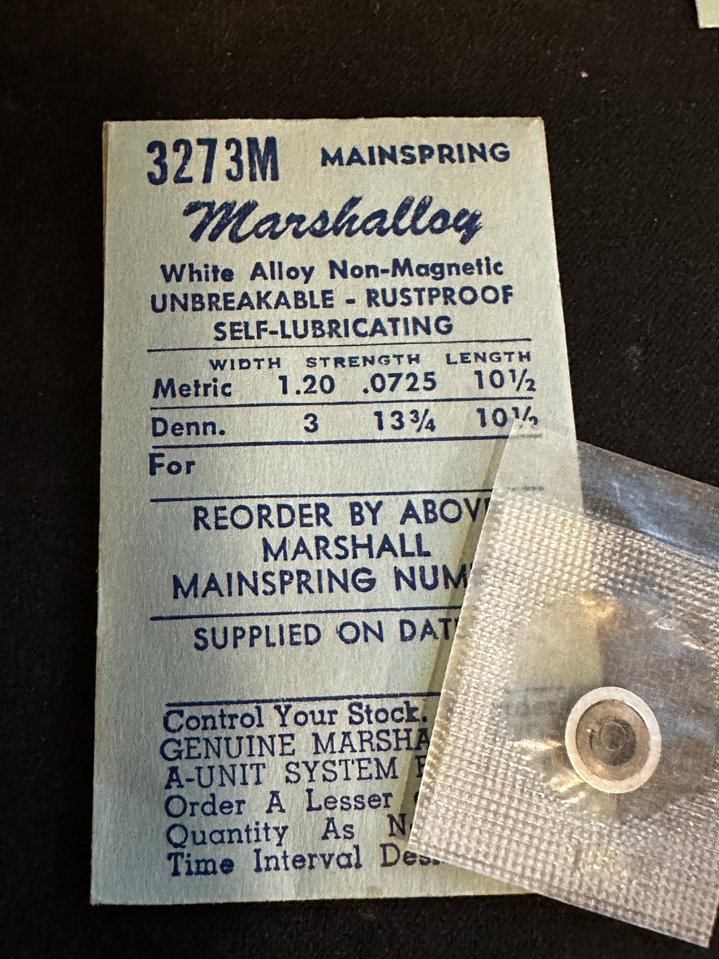 Marco Marshalloy Mainspring 3273M for Longines 15.18, 15.23, Champ 21-9, Concord 487 - Alloy