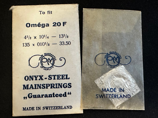 PM Mainspring for Omega caliber 20F movements - ONYX Steel