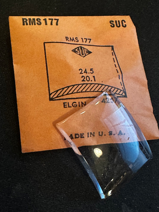 SUC Rocket Crystal RMS 177 for ELGIN case #4257 - 24.5 x 20.1mm - New