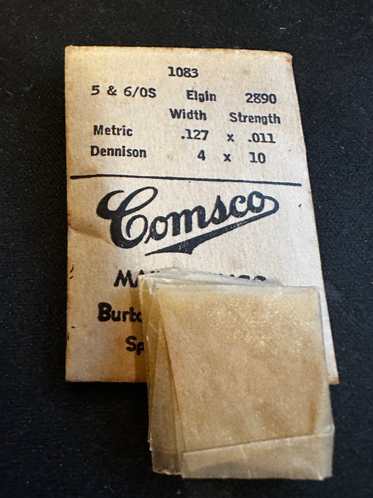 Comsco Mainspring #1083 for Elgin 5/0 & 6/0s Factory No. 2890 - Steel