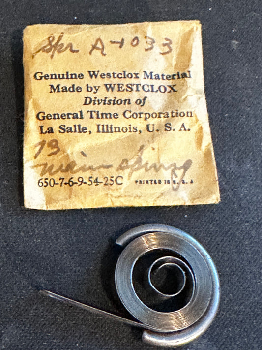 Westclox Factory Alarn Clock Mainpring SPR A-1033