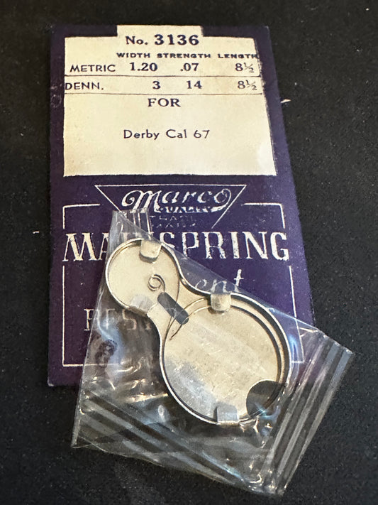 Marco Mainspring #3136 for Derby caliber 67 - Steel