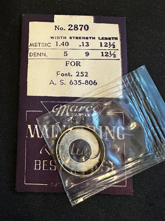 Marco Mainspring #2870 for AS 635, 806, Font 252 - Steel