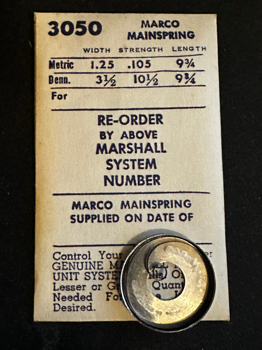 Marco Mainspring #3050 for Admiral 174, Reconvilier 174, Marc Favre 126 - Steel