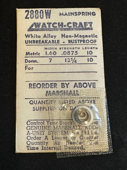 WATCH-CRAFT Mainspring 2880W for Peseux 220, 220A, 223, 225, ETA 2340, 2345, 2350, 2351 - Alloy
