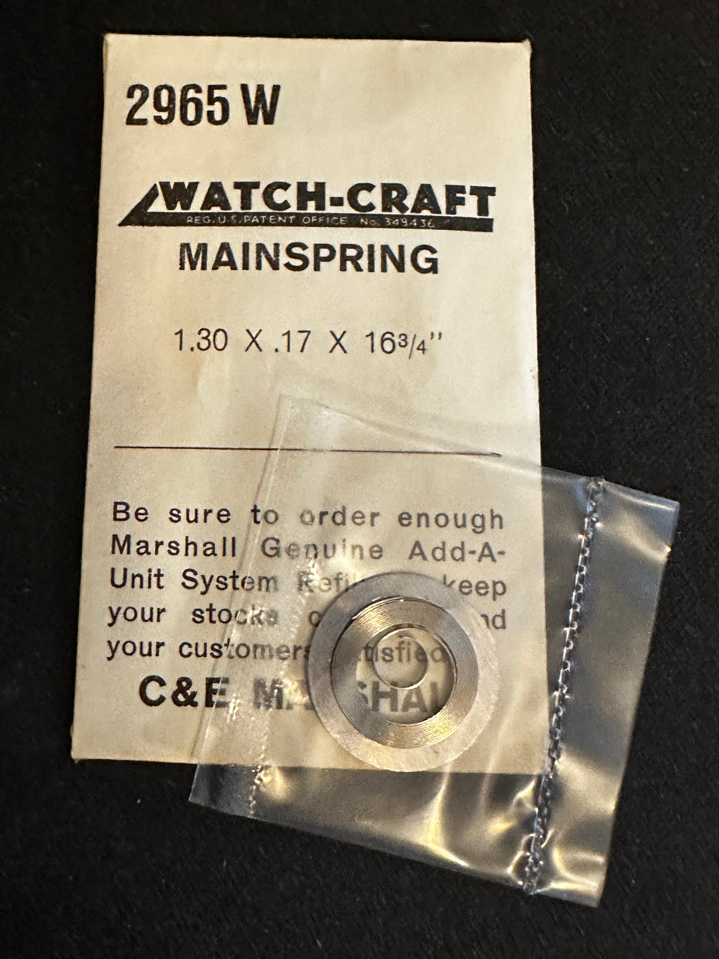 WATCH-CRAFT Mainspring 2965W for AS 1058, 1065, 1069, 1136, Concord 178, Movado 627 - Alloy