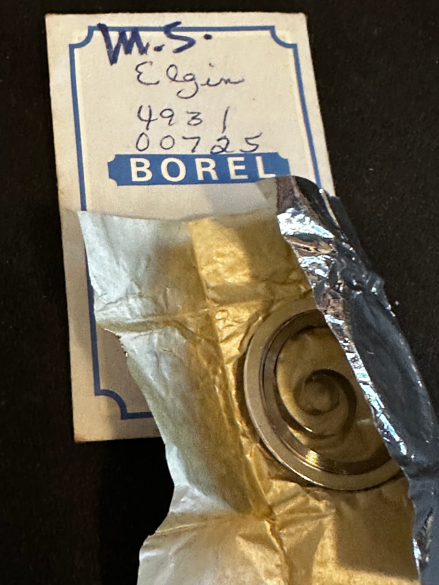 Borel Mainspring for Elgin 16s Motor Barrel models No. 4931 - Alloy