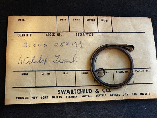 Swartchild Black Shield Clock OPEN LOOP Mainspring 3.00 x .25mm x 19½"