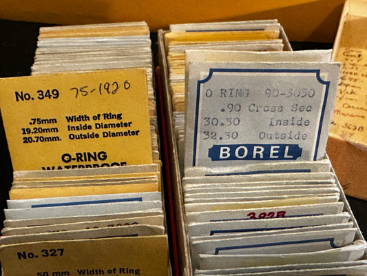 2 boxes of Borel and Quickfit gaskets / o-rings for waterproof watches
