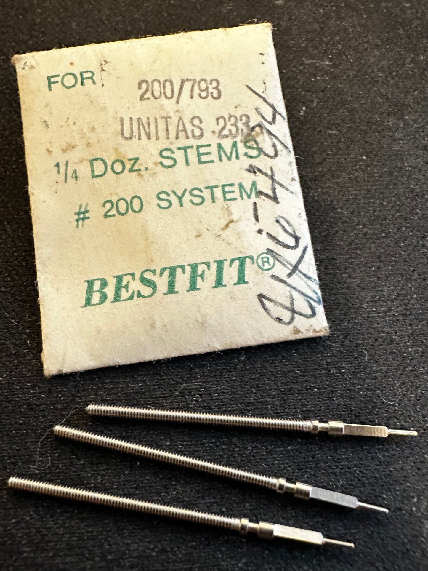 BESTFIT stems (3) for Unitas caliber 233 - new in envelope