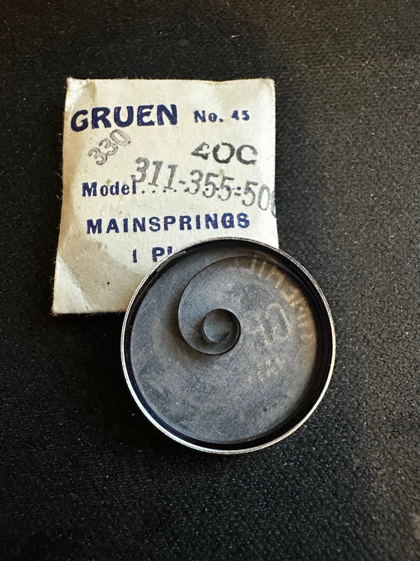 Gruen Factory Mainspring for Gruen caliber 311, 330, 355, 400, 500 - Steel