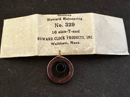 Howard Factory Mainspring for Howard 16s No. 329 - Steel