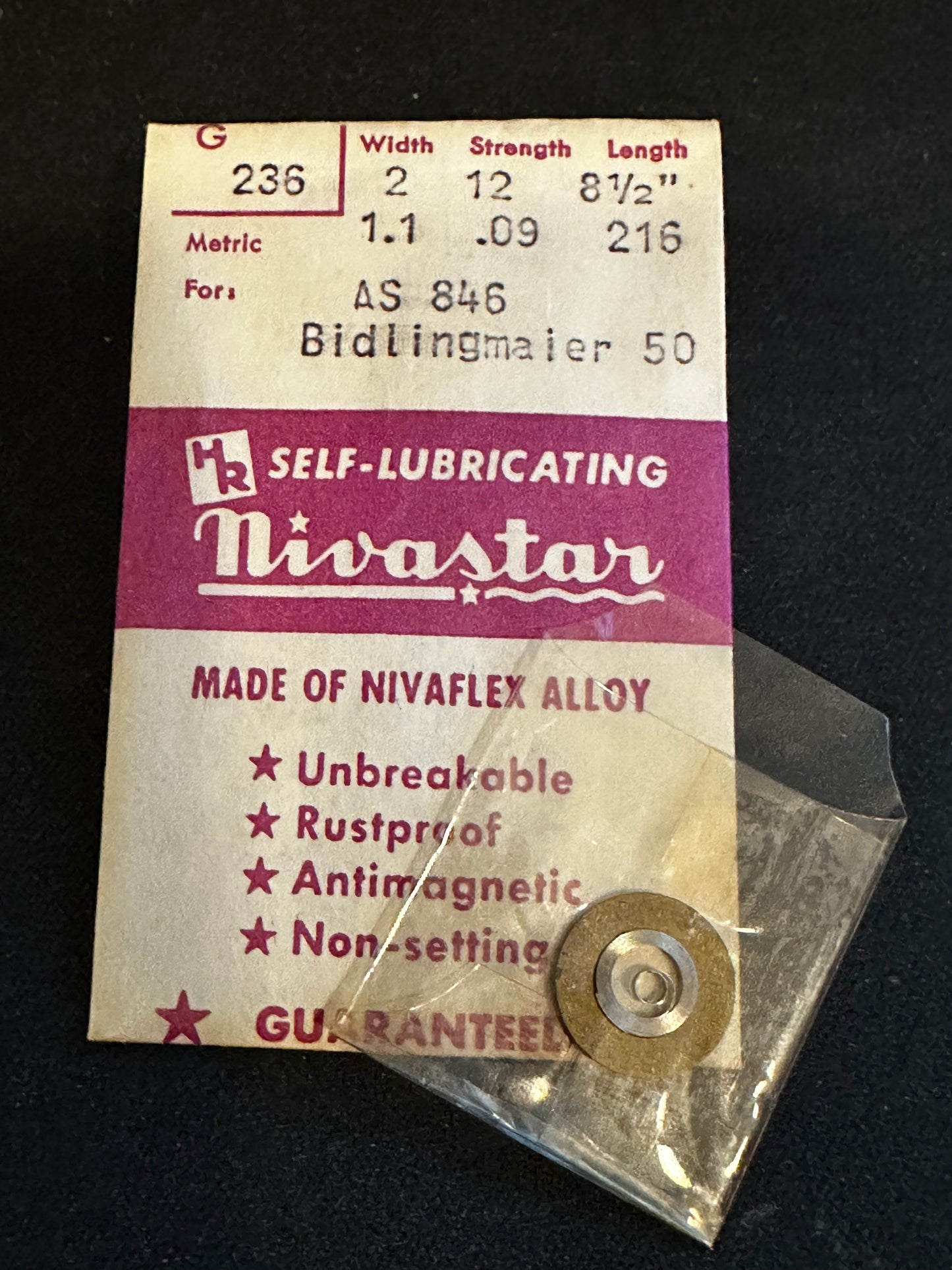 HR Nivastar Mainspring G236 for Bidlingmaier 50, AS caliber 846 - Alloy