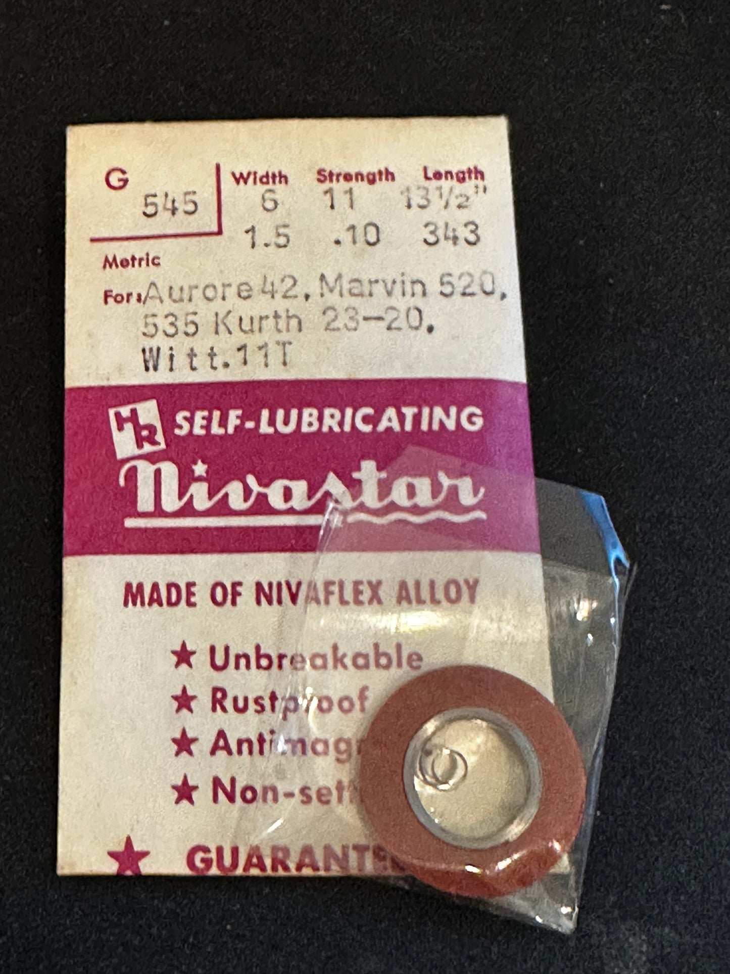 HR Nivastar Mainspring G545 for Aurore 42, Marvin 520, 535, Wittnauer 11T - Alloy
