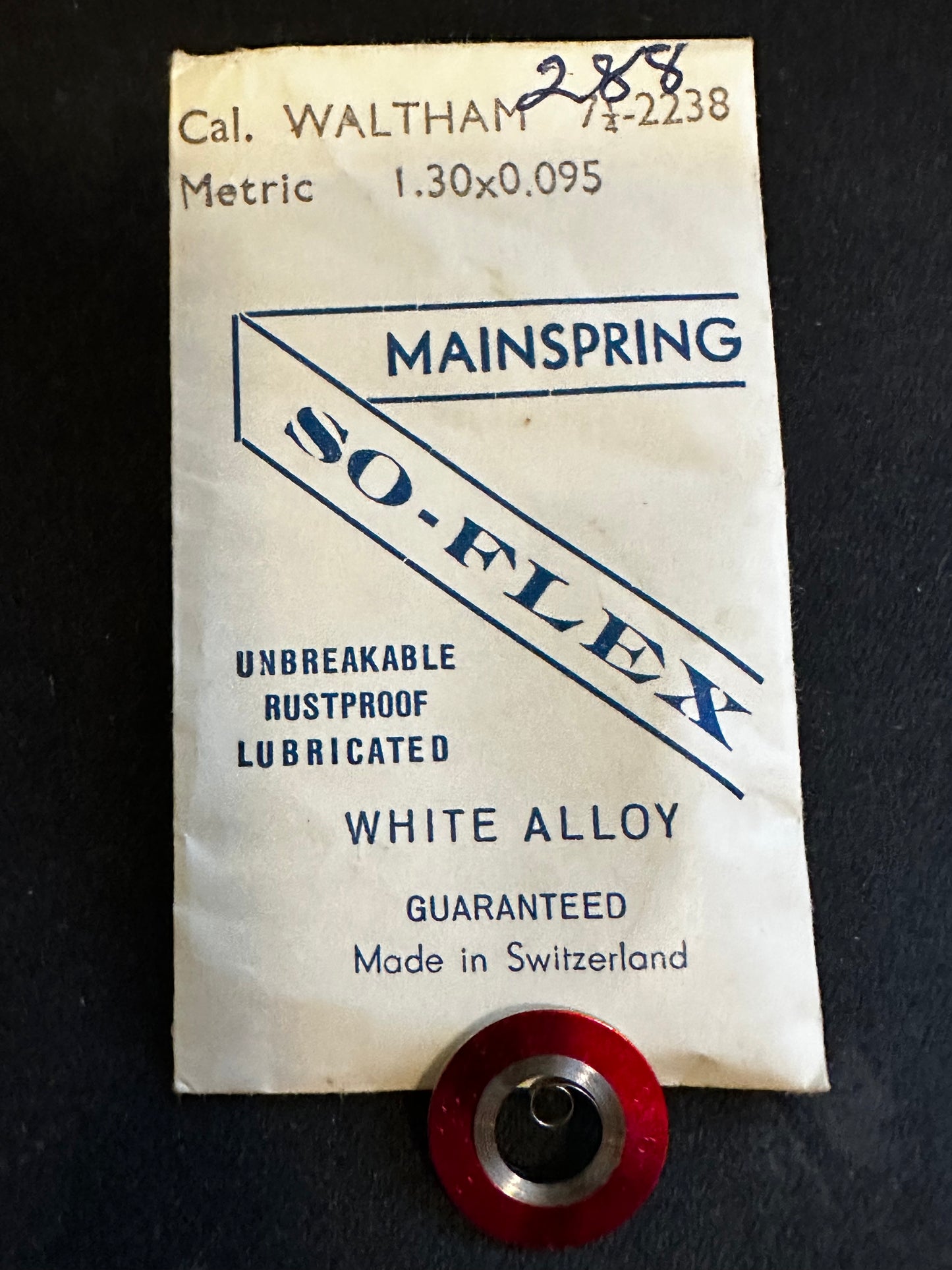 SO-FLEX Unbreakable Mainspring for Waltham 7¼ ligne No. 2238 - Alloy