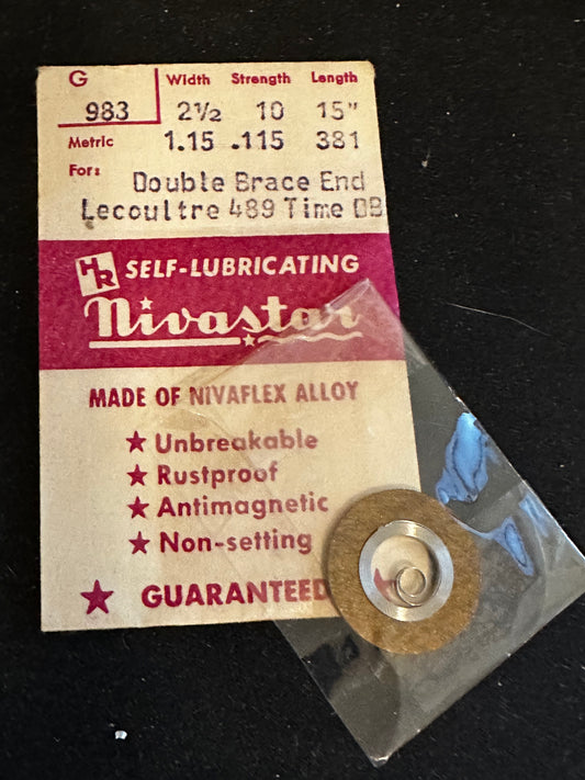 HR Nivastar Mainspring G983 for LeCoultre Memovox caliber 489 TIME side - Alloy