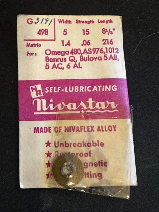 HR Nivastar Mainspring G498 for Omega 480, AS 976, 1012, Benrus Q - Alloy