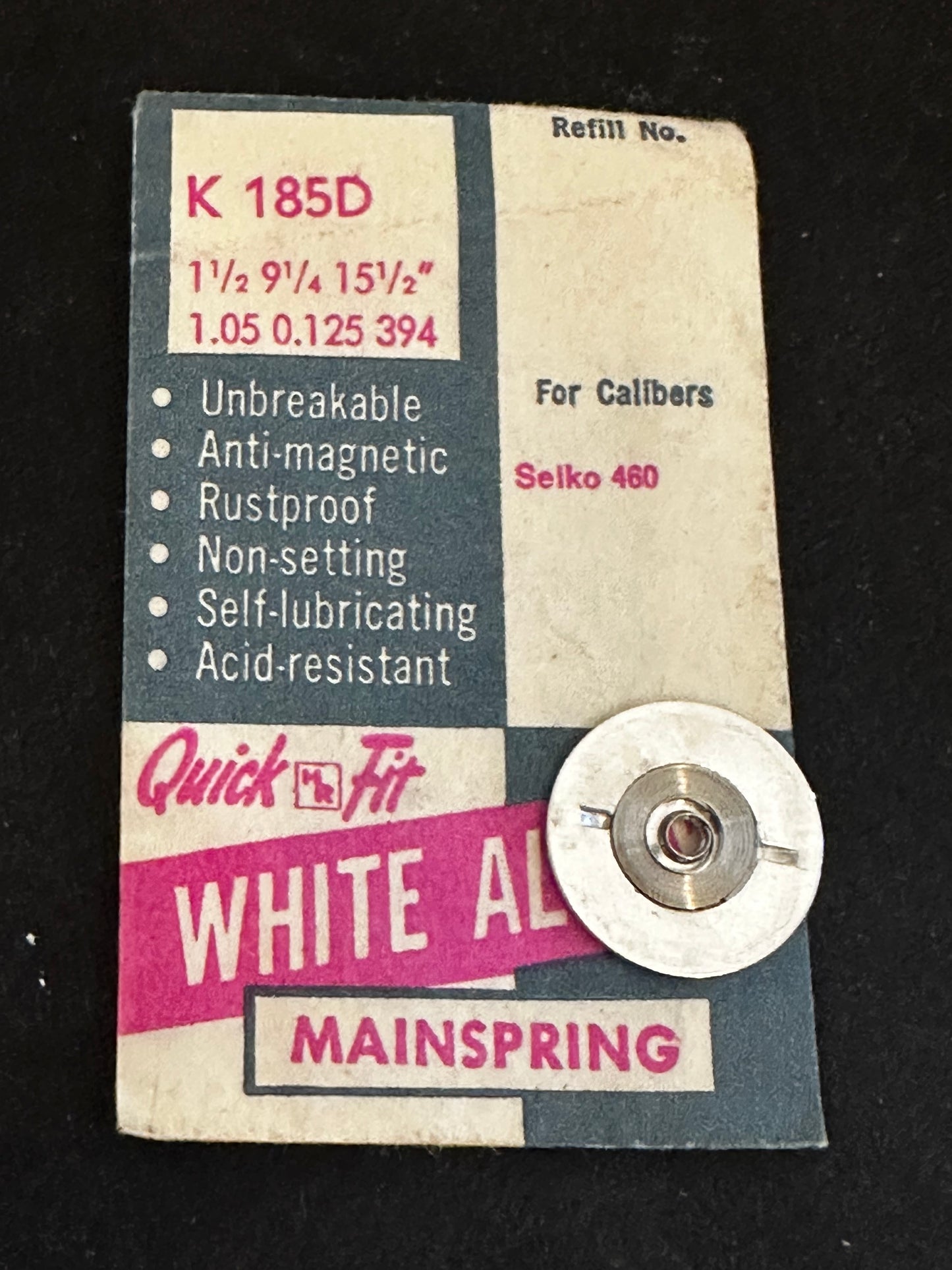 HR Quick Fit Mainspring K185D for Seiko caliber 460 - Alloy