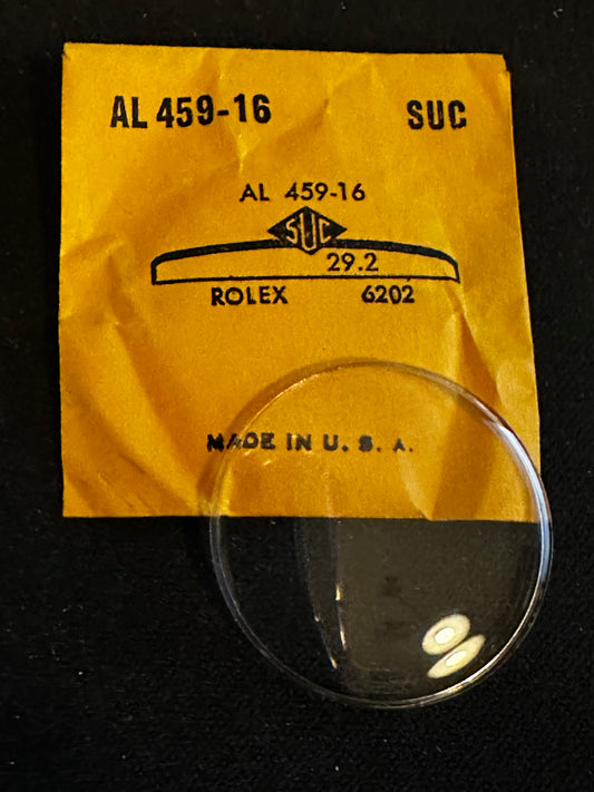 SUC AL 459-16 Wrist Watch Crystal 29.2mm for ROLEX case # 6202 - New