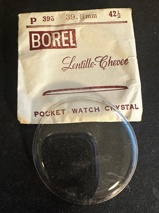 Borel P 396 - 42½ Lentille - Chevee 39.6mm Acrylic Pocket Watch Crystal - New