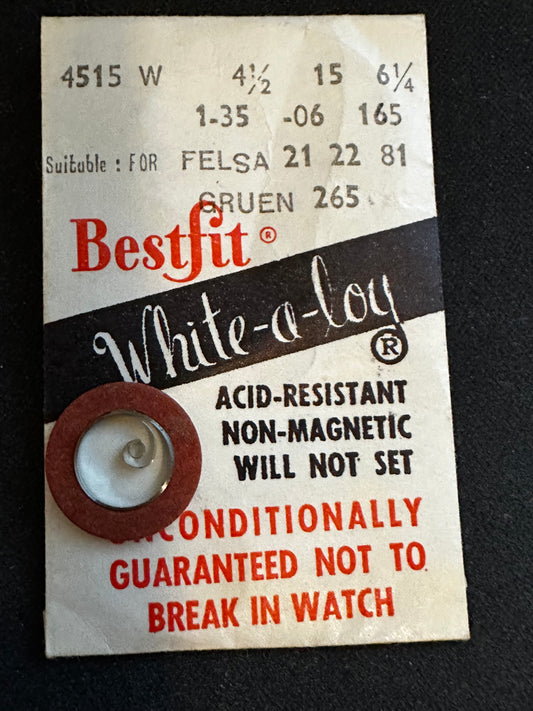 BESTFIT Mainspring 4515W for Felsa 21, 22, 81, Gruen 265 - Alloy