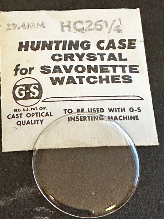 GS HC 26¼ Hunting Case Pocket Watch Crystal 29.4mm - New