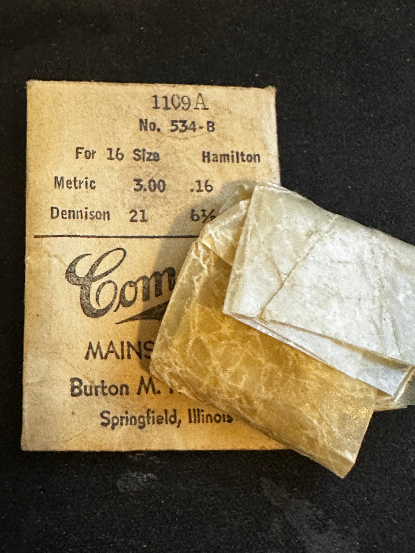 Comsco Mainspring #1109A for Hamilton 16s Factory No. 534B - Steel