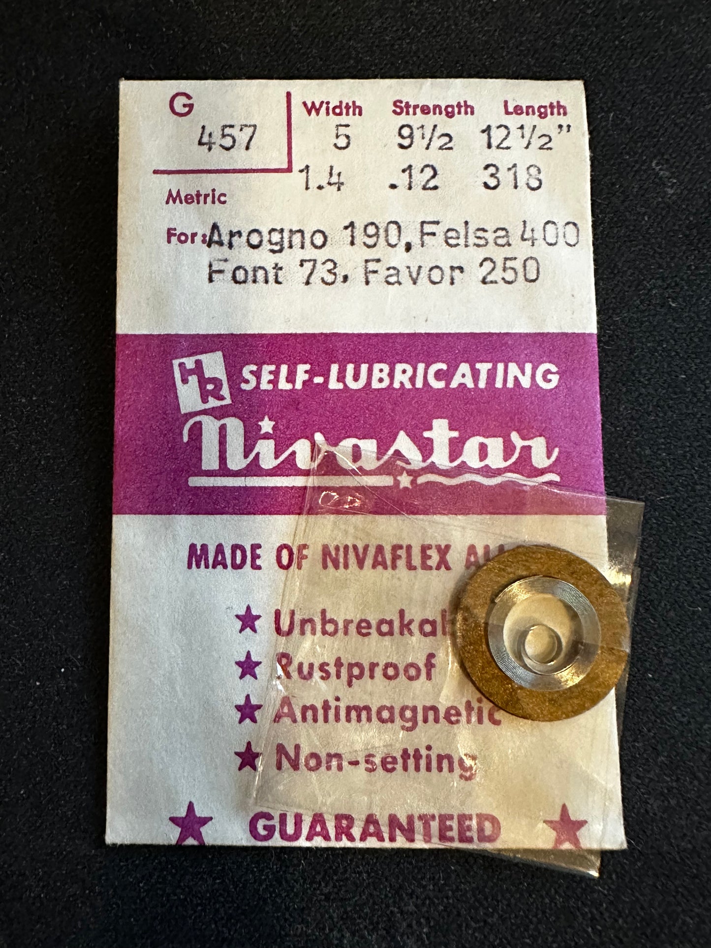 HR Nivastar Mainspring G457 for Arogno 190, Felsa 400, Font 73, Favor 250 - Alloy
