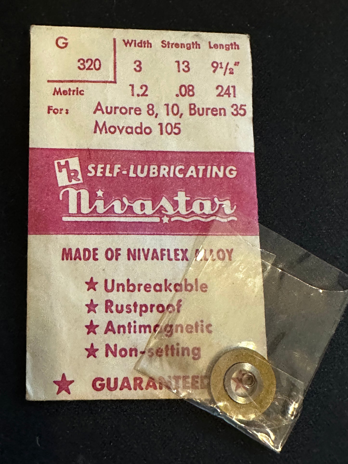 HR Nivastar Mainspring G320 for Aurore 8, 10, Buren 35, Movado 105 - Alloy