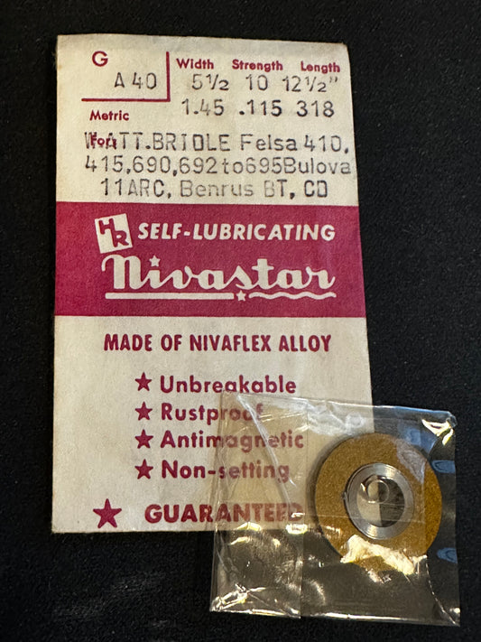 HR Nivastar Mainspring GA40 for Felsa 410, 415, 690, 692 to 695, Bulova 11ARC automatics - Alloy
