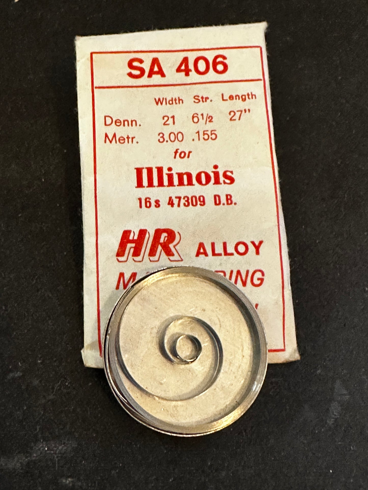 HR Mainspring SA406 for Illinois 16s Factory No. 47309 for 60hr - Alloy