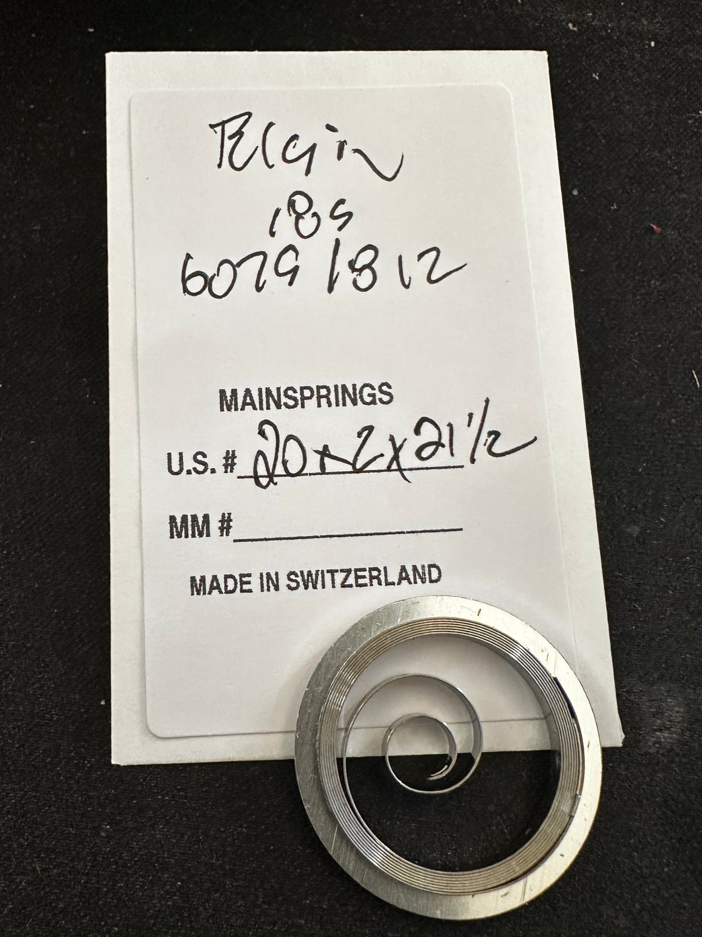 Alloy Mainspring for 18s Elgin Factory No. 812