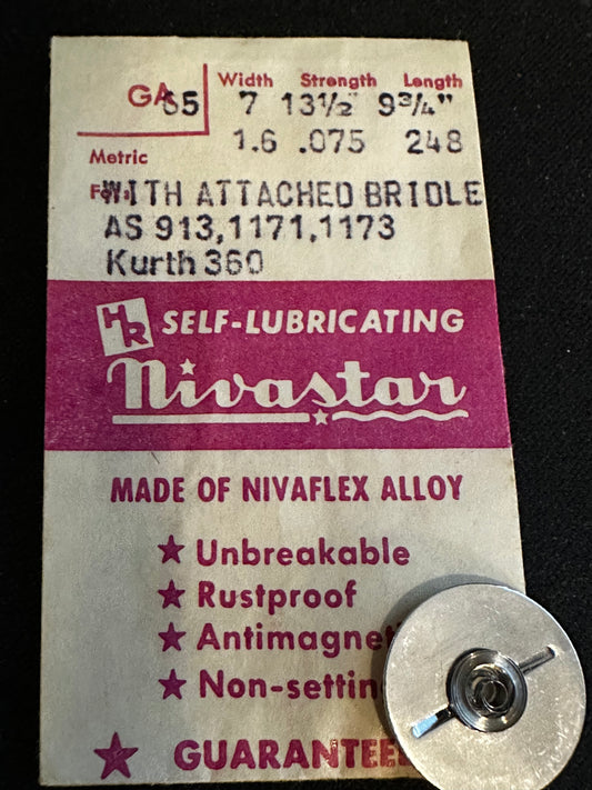 HR Nivastar Mainspring GA65 for AS 913, 1171, 1173, Kurth 360 - Alloy
