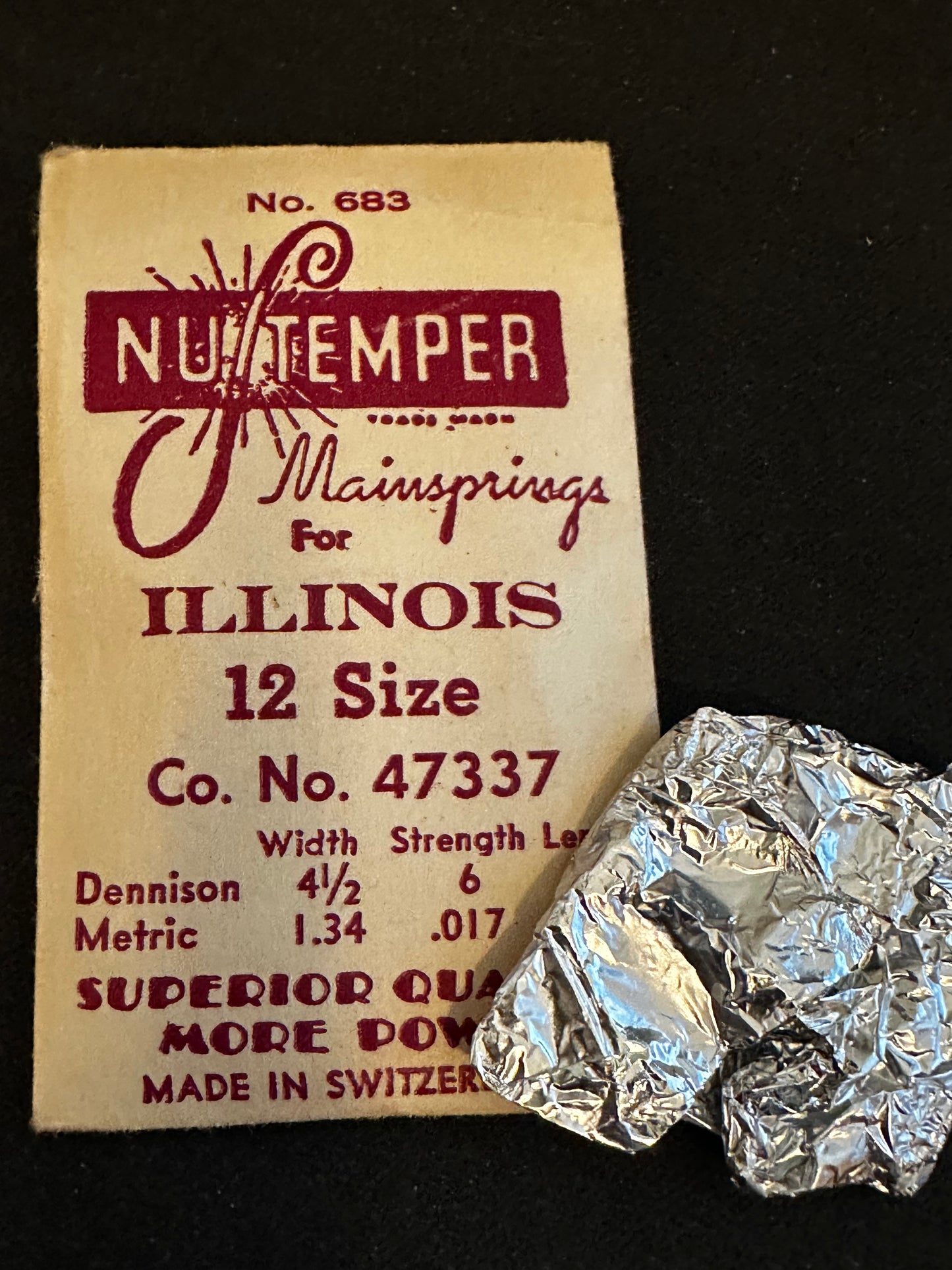 NuTemper Mainspring #683 for Illinois 12s Factory No. 47337 - Steel