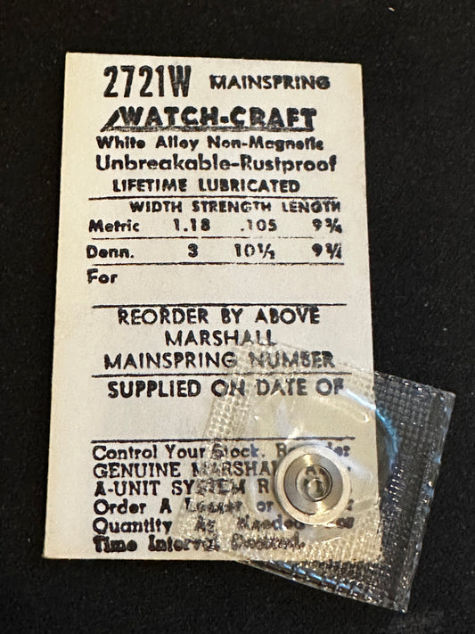 WATCH-CRAFT Mainspring 2721W for ETA 500, 501, 505, 508, 545 - Alloy