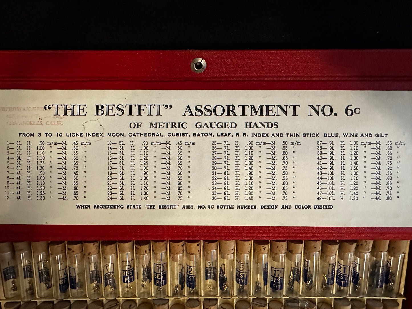 BESTFIT Assortment 6c of Metric Gauged Hands from 3 to 10 ligne