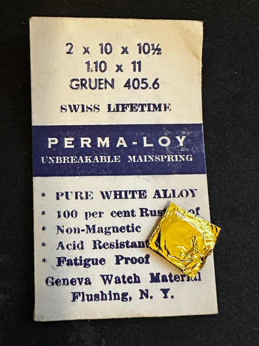 PERMA-LOY Unbreakable Mainspring for Gruen 405, 406 - Alloy
