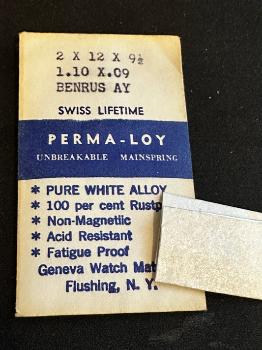 PERMA-LOY Unbreakable Mainspring for Benrus caliber AY - Alloy