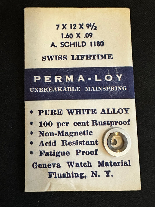 PERMA-LOY Unbreakable Mainspring for AS caliber 1180 - Alloy