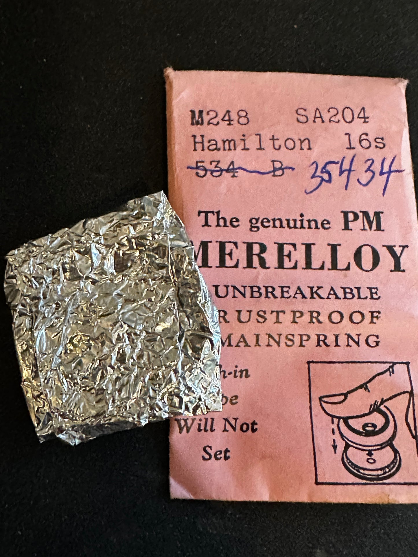 PM Merelloy Mainspring M248 - Hamilton 16s movements No. 534B / 35434 / 718050 - Alloy