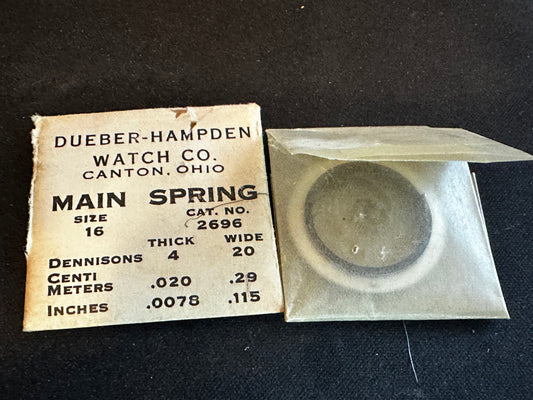 Hampden Factory Mainspring 16s No. No. 2696 - Steel