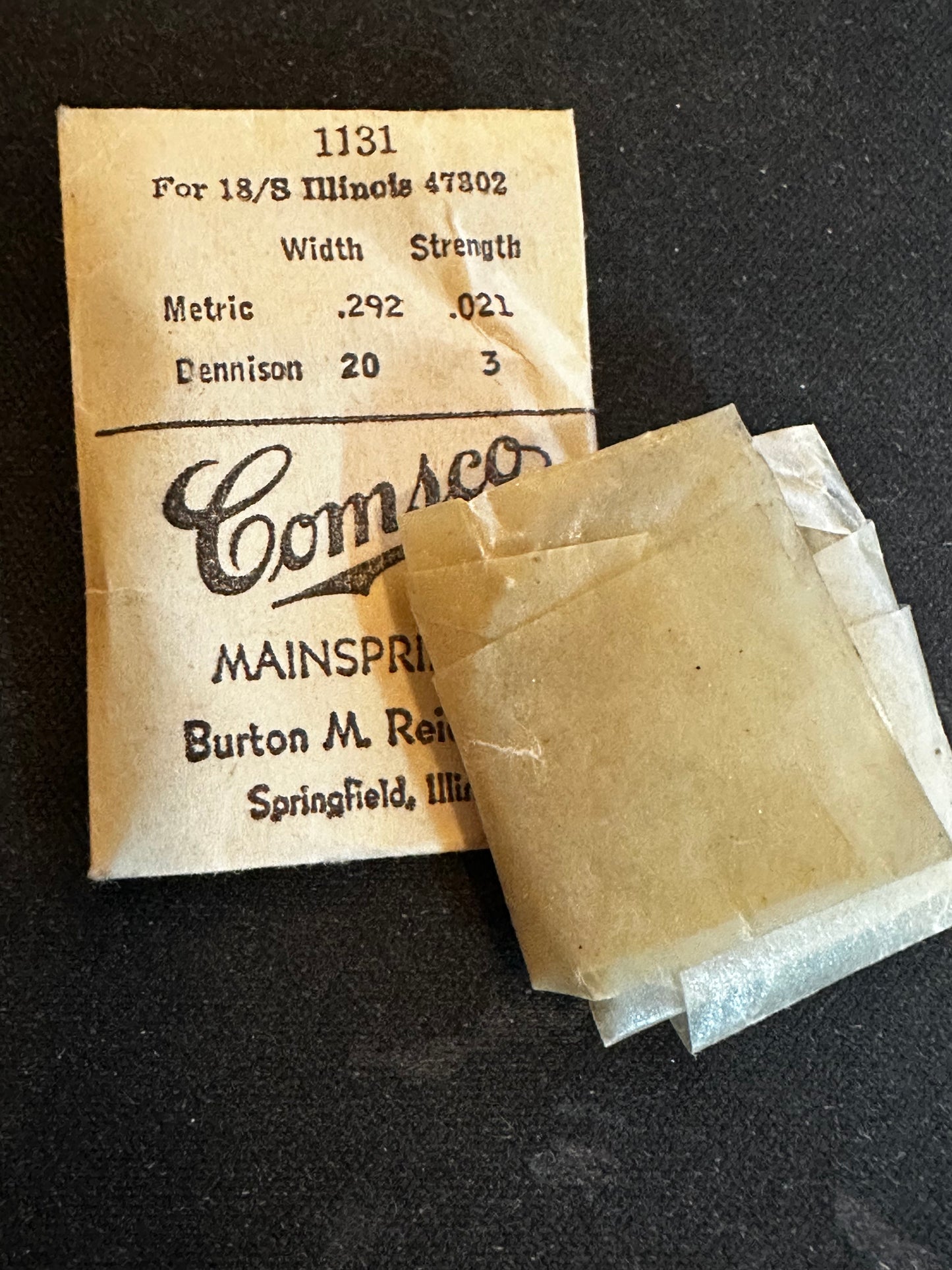 Comsco Mainspring #1131 for Illinois 18s Factory No. 47302 - Steel