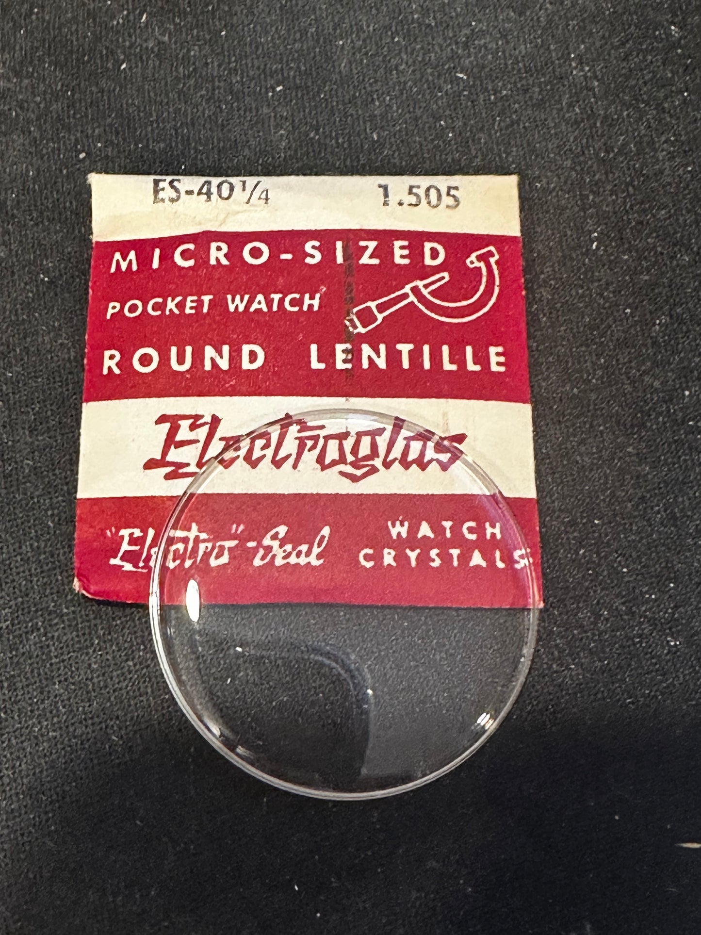 Electro-Seal ES-40¼ Pocket Watch Crystal 38.2mm (1.505") - New