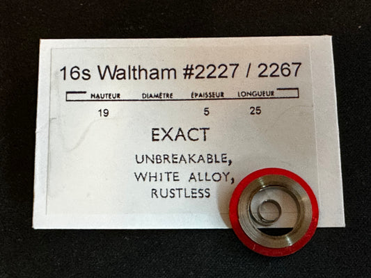 Waltham Mainspring for 16s No. 2227 / 2267 (EXACT) - Alloy