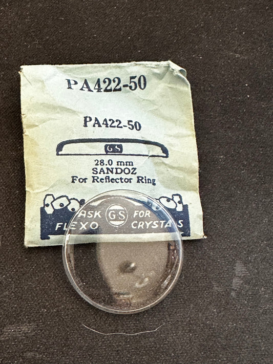 GS PA422-50 Watch Crystal 28.0 mm for SANDOZ wrist watches - New
