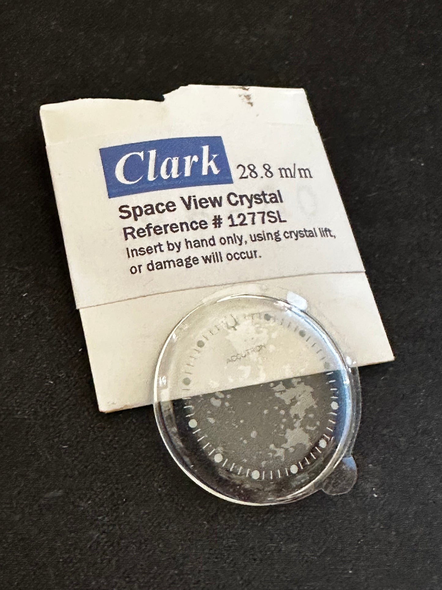Clark Bulova Accutron Spaceview wrist watch crystal 28.8mm #1277SL - New